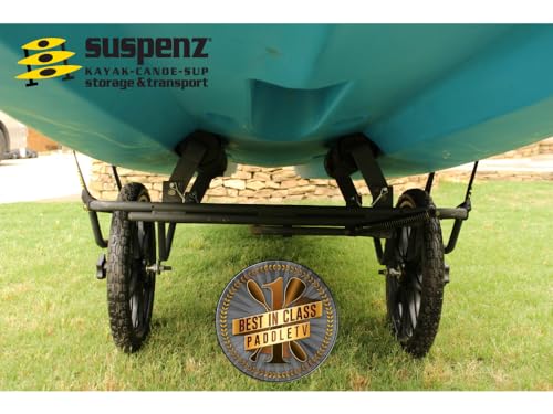 Suspenz All-Terrain Kayak Cart Dolly, Super Duty Canoe Cart with No-Flat Airless Wheels, 350 lb Capacity, Foldable Kayak Dolly, Model 22-9908