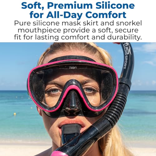 TUSA Sport Adult Serene Mask, Dry Snorkel, and Fins Travel Set