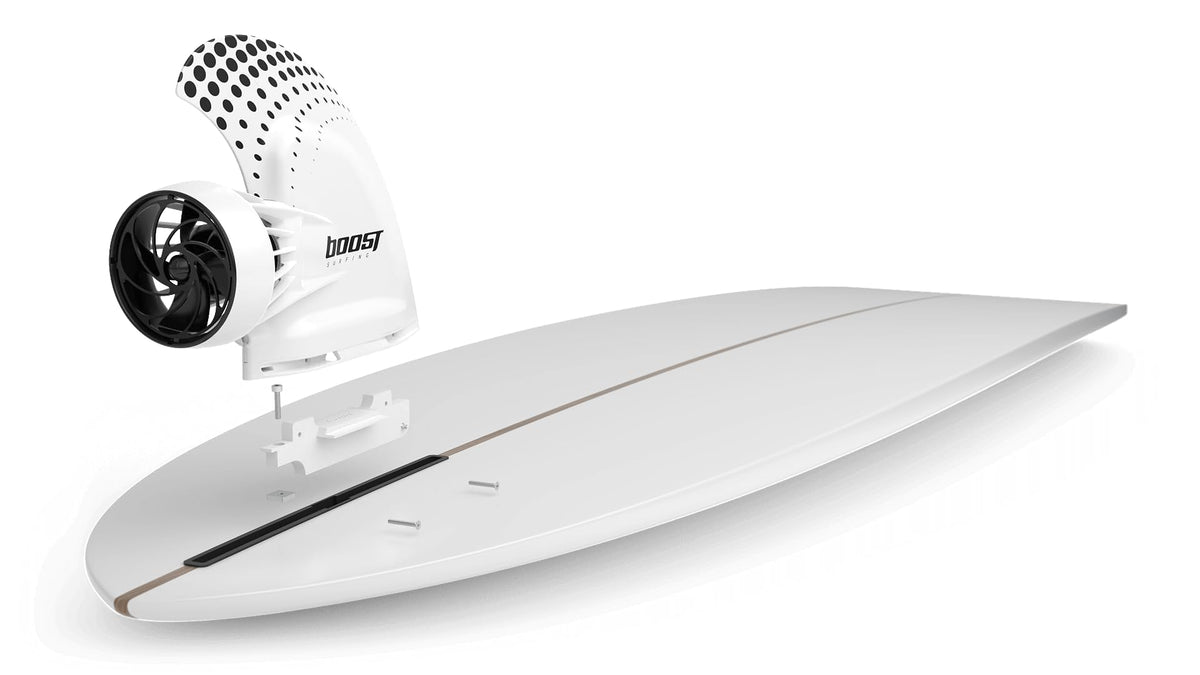 Boost Surfing Fin - Electric Motor for Surfboards, SUPs and Kayaks. Lightweight, Compact, and Shockingly resistant Electric Fin with Remote Control.