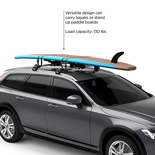 Thule Compass Kayak and SUP Roof Rack, J-Style Carrier, 130lb Weight Limit