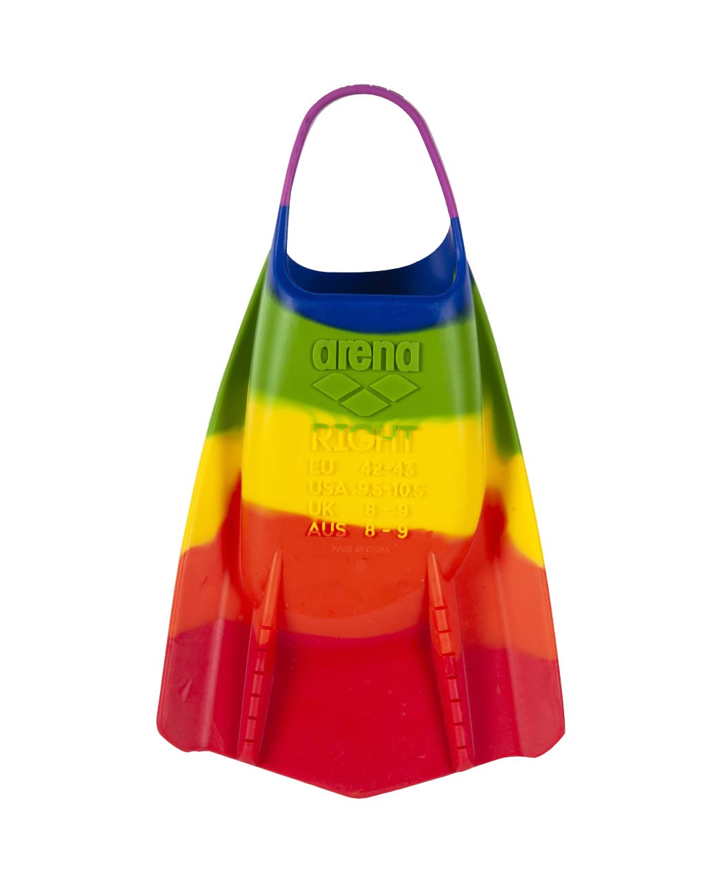 Arena Unisex Adult Powerfin Pro II Swim Training Fins Men and Women Silicone Short Blade Flippers Left-Right Customized, Sizes 4.5-13.5