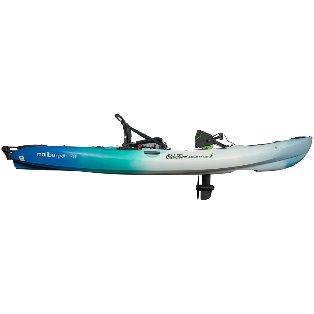 Old Town Ocean Kayak Malibu ePDL+ 120 Solo Sit-on-Top Recreational Pedal & Cruise Control Kayak, 12 ft