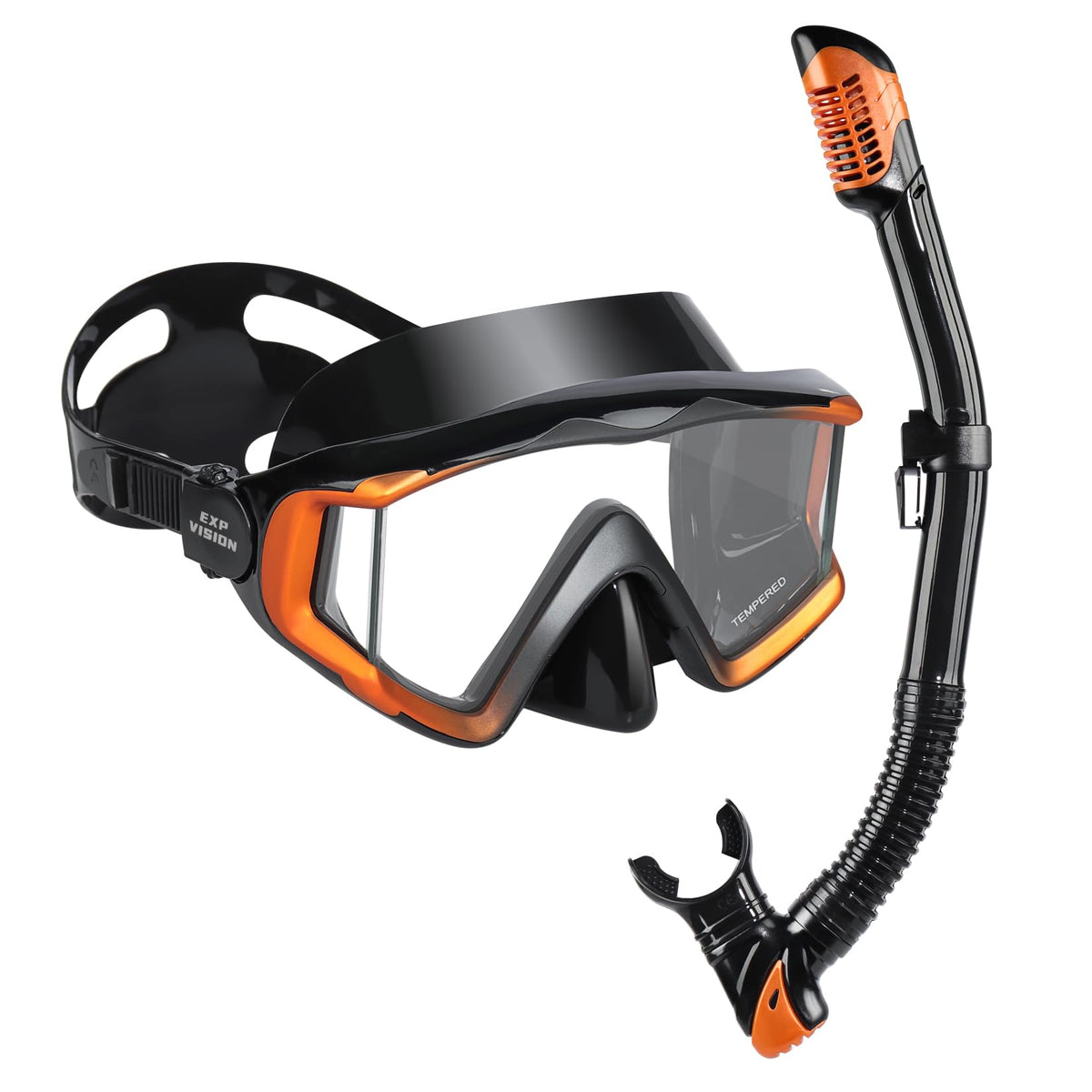 Adult Pano 3 Scuba Diving Mask, Tempered Glass Snorkel Mask Anti-Fog Swim Mask No Leakage Swim Goggles with Nose Cover Snorkeling Gear for Snorkeling, Freediving, Swimming