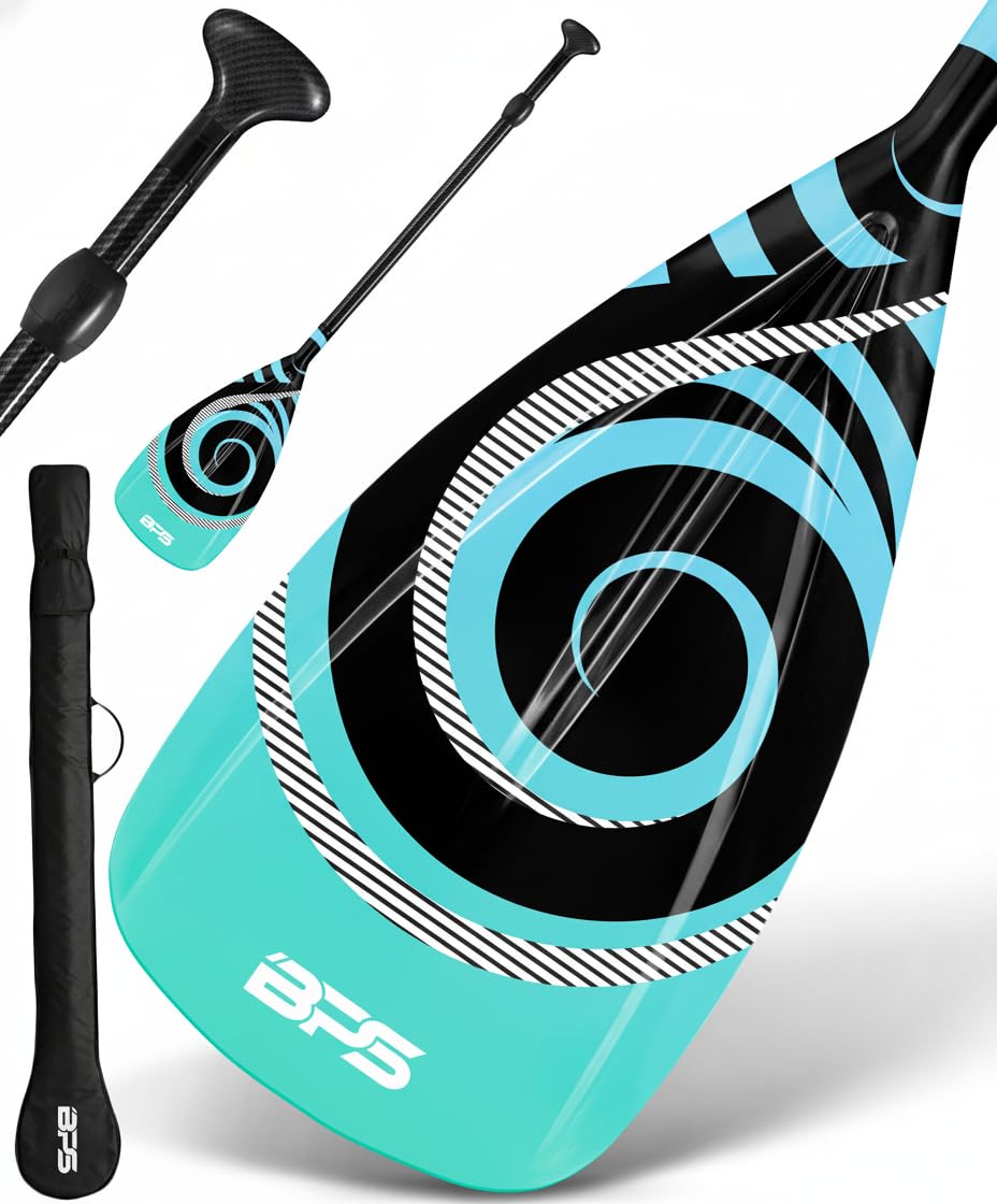 BPS New Zealand 2-Piece Adjustable Stand-up Paddle Board Paddle, Carbon Fiber Shaft - Comes with Carrying Paddle Bag