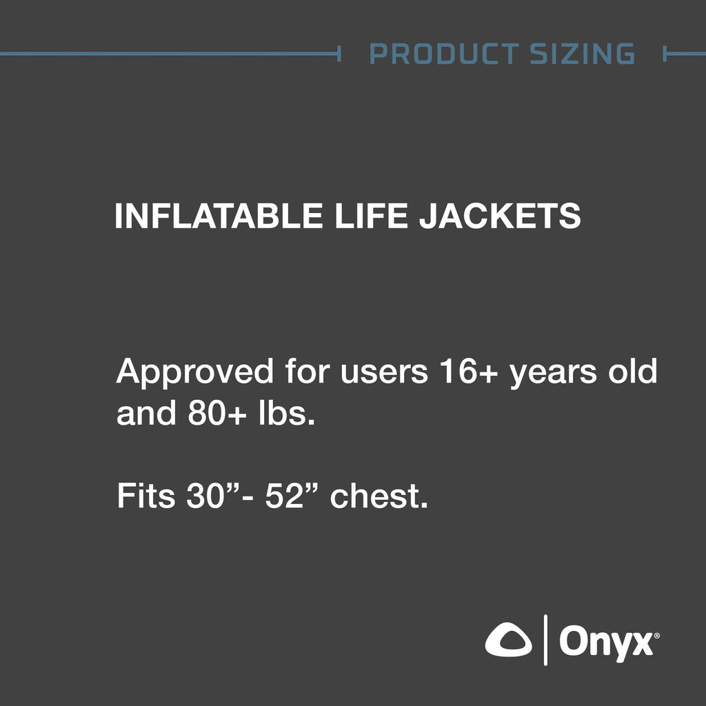 Onyx A/M-24 Automatic/Manual Inflatable Life Jacket, U.S. Coast Guard Approved, Low Profile, Compact Design, Manual Convertible Inflation Option