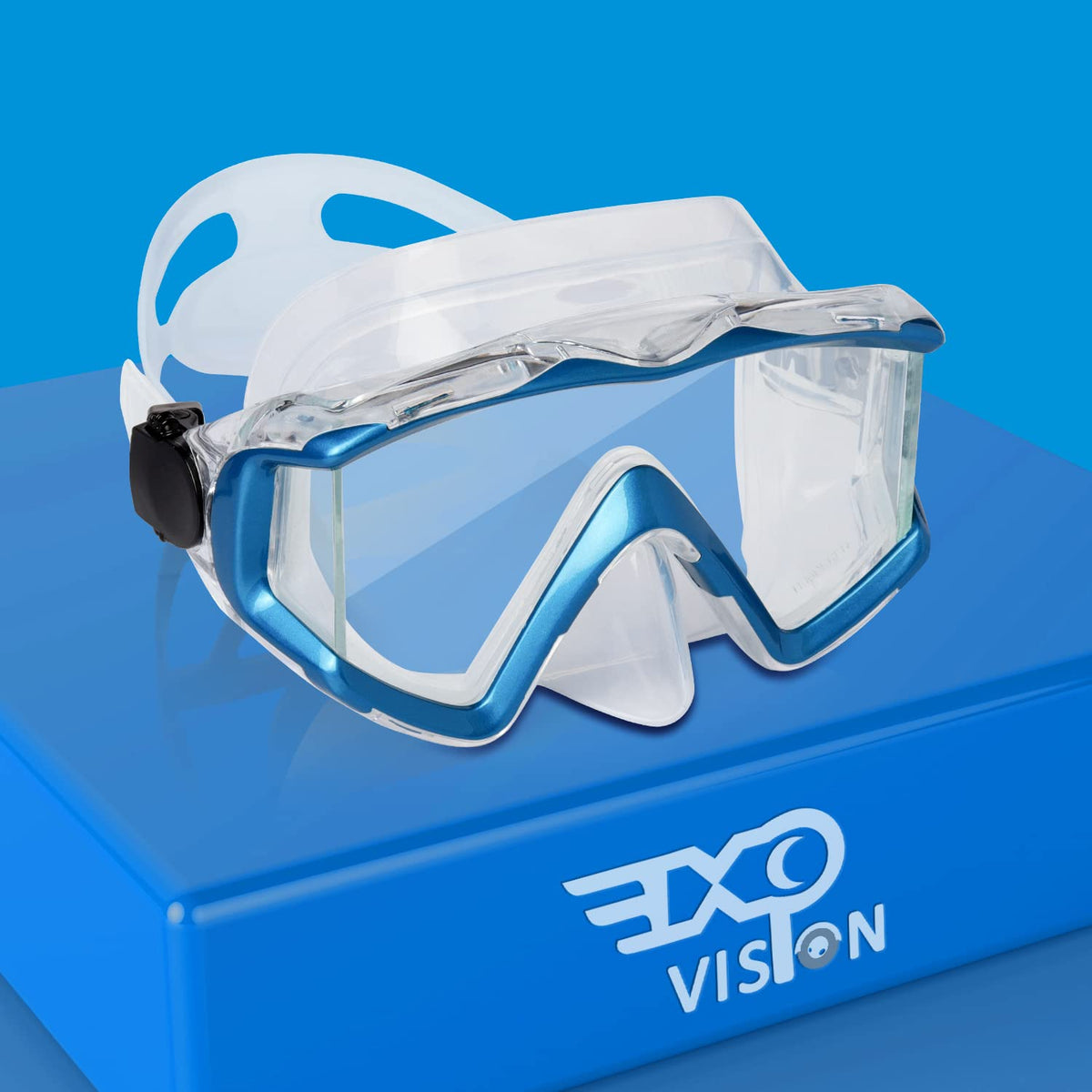 Adult Pano 3 Scuba Diving Mask, Tempered Glass Snorkel Mask Anti-Fog Swim Mask No Leakage Swim Goggles with Nose Cover Snorkeling Gear for Snorkeling, Freediving, Swimming