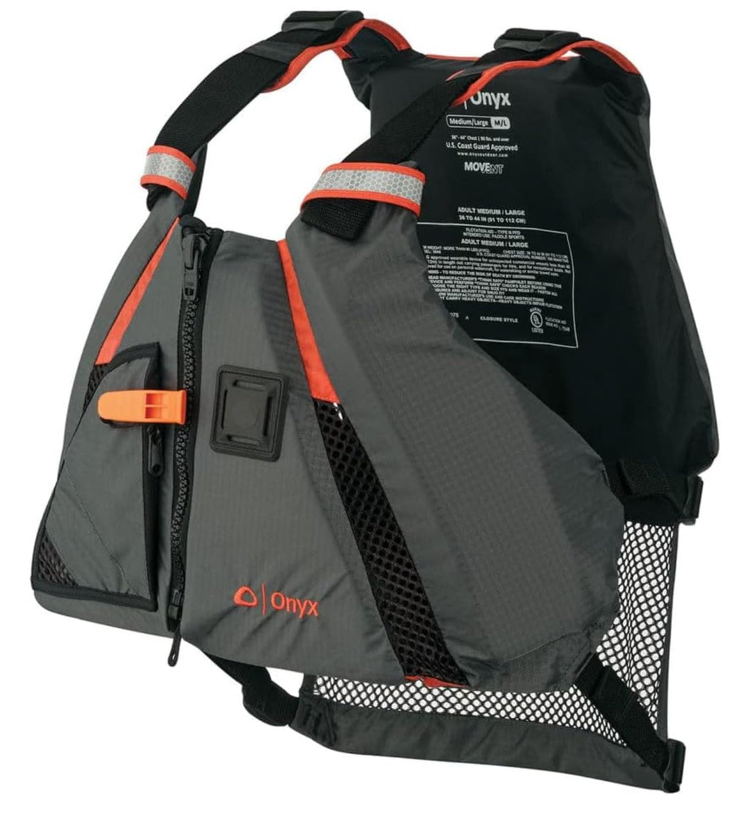 Onyx U.S. Coast Guard and Transport Canada Approved MoveVent Dynamic Paddle Vest for Adults for Kayaking, Canoeing, Stand Up Paddleboarding