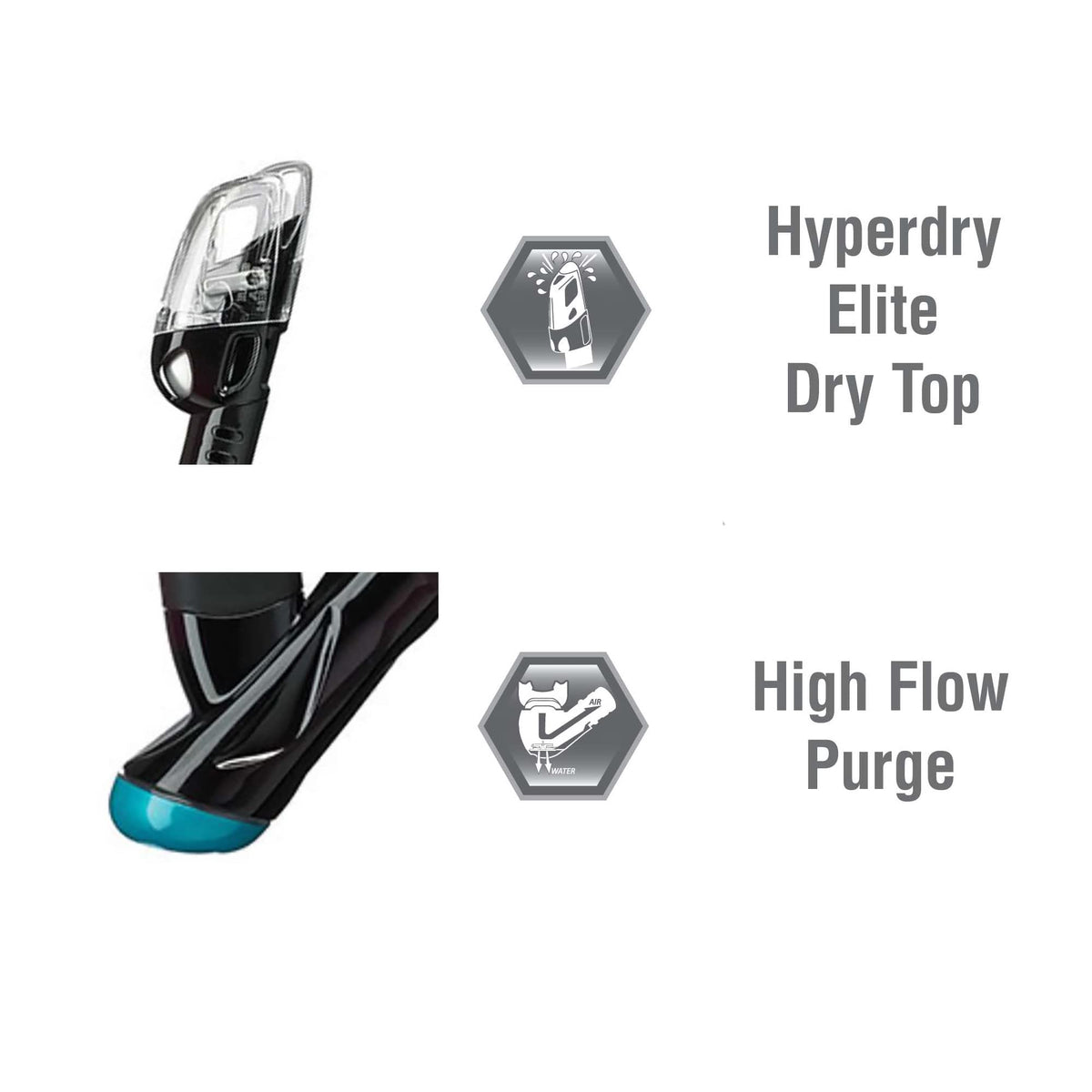 TUSA Sport Adult Powerview Mask, Dry Snorkel, and Fins Travel Set