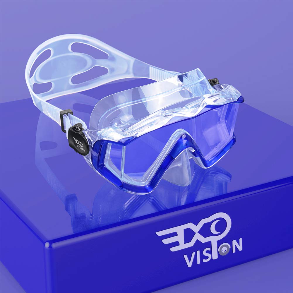 Adult Pano 3 Scuba Diving Mask, Tempered Glass Snorkel Mask Anti-Fog Swim Mask No Leakage Swim Goggles with Nose Cover Snorkeling Gear for Snorkeling, Freediving, Swimming