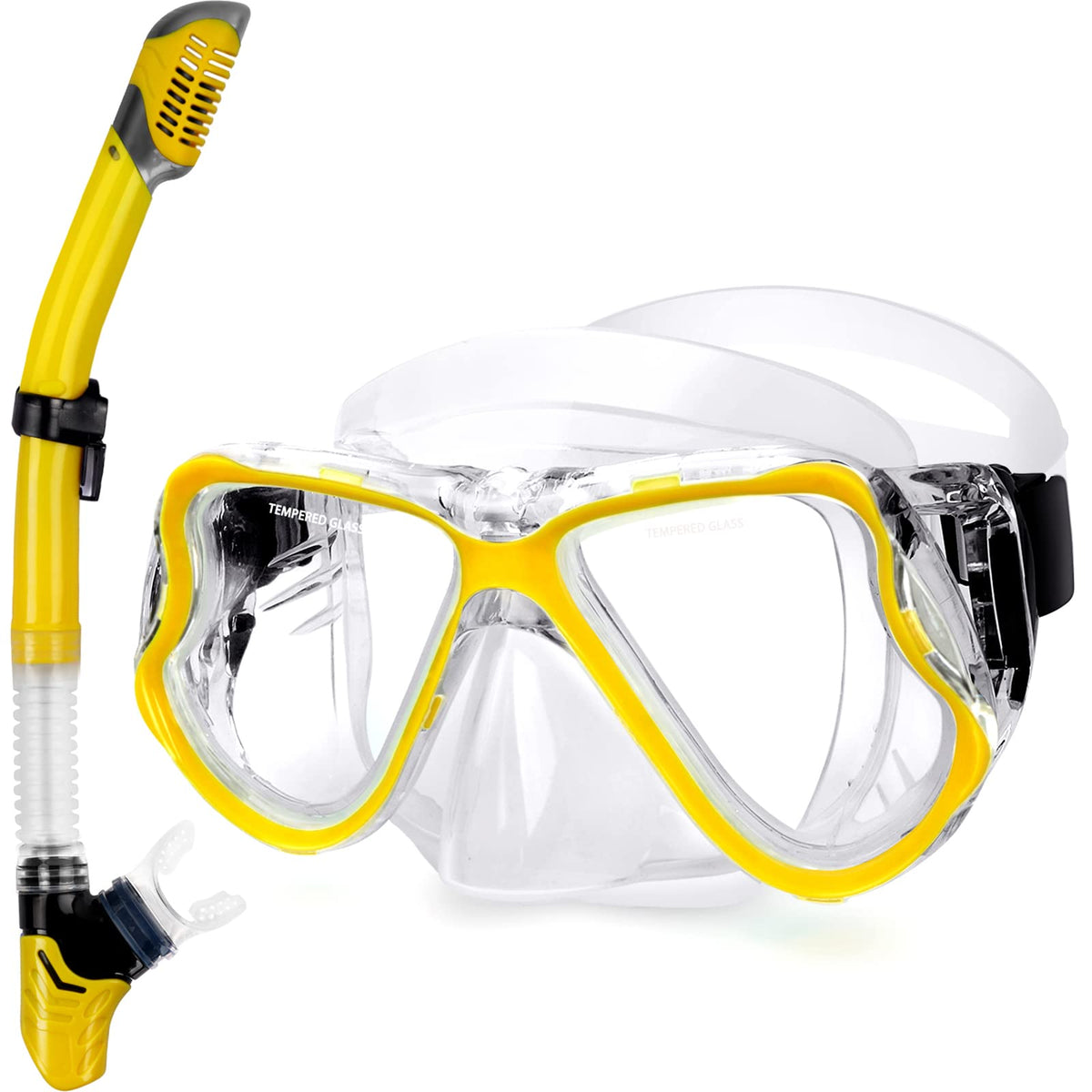 Greatever Snorkeling Gear for Adults Kids, Dry Snorkel Mask Set Anti-Fog