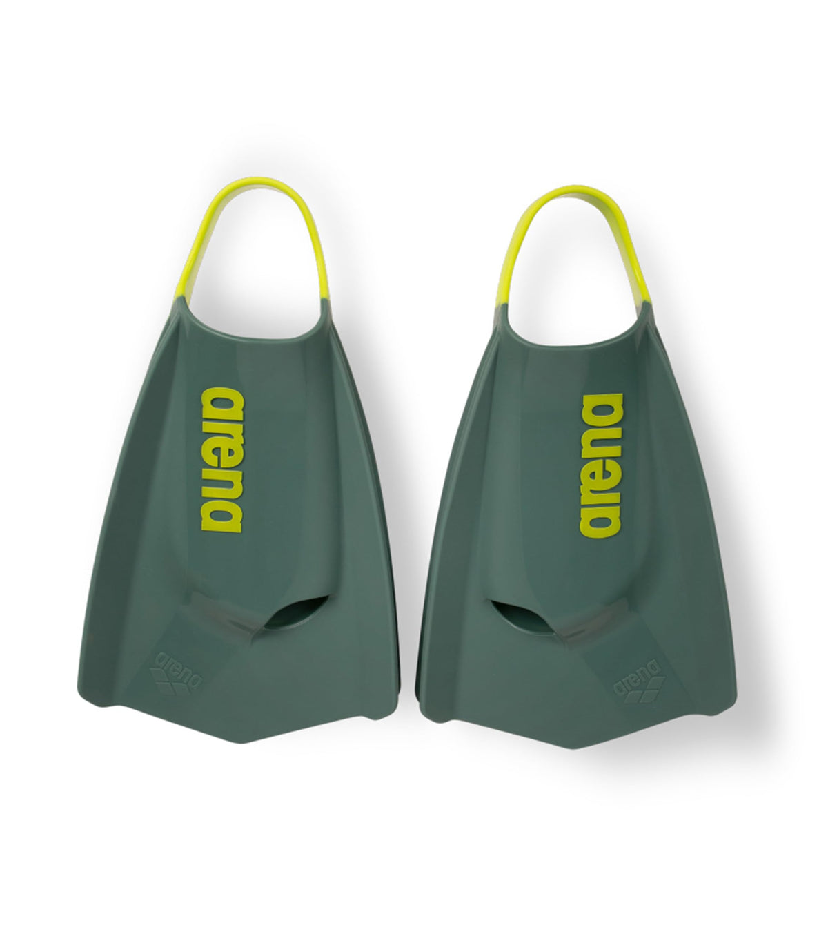 Arena Unisex Adult Powerfin Pro II Swim Training Fins Men and Women Silicone Short Blade Flippers Left-Right Customized, Sizes 4.5-13.5