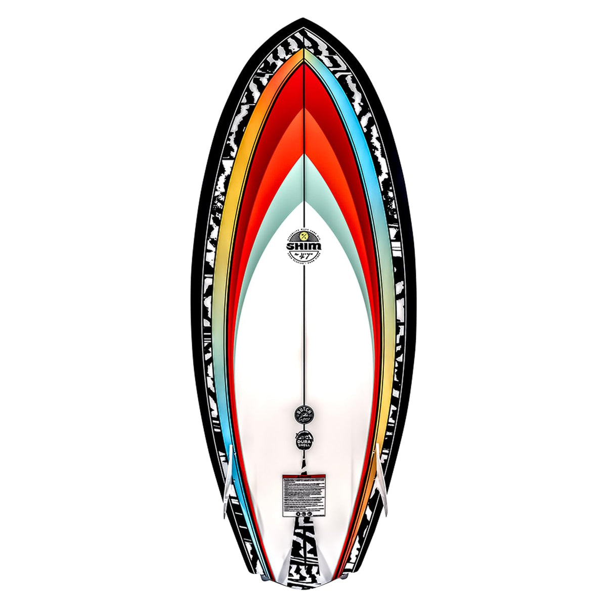 Hyperlite Shim Wakesurf Board - Durashell Construction - Single Concave Base w/ Vented Tail Channels