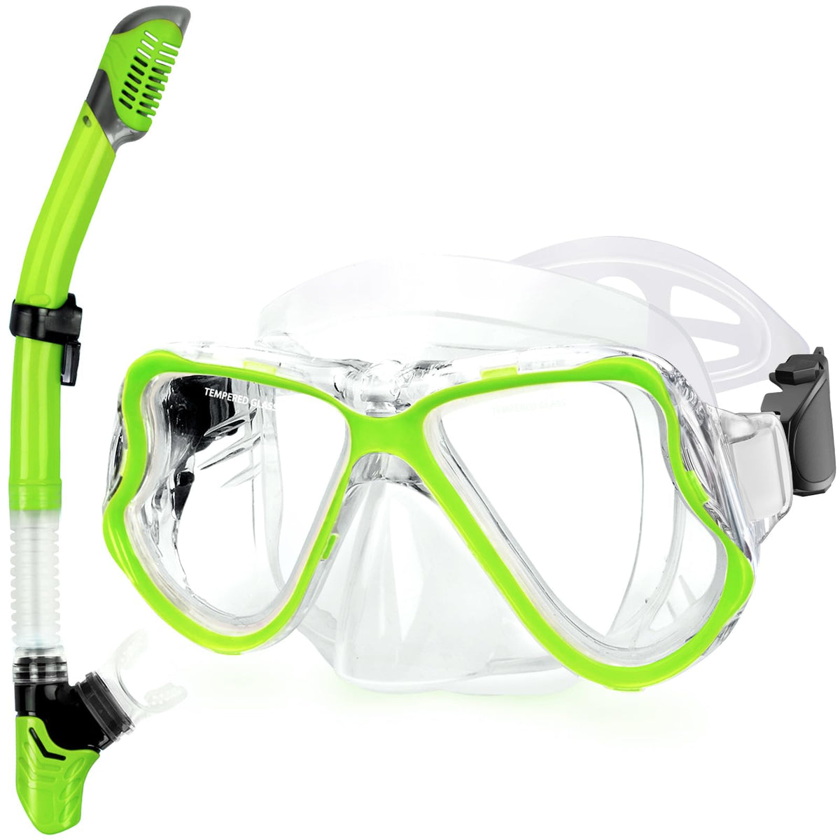 Greatever Snorkeling Gear for Adults Kids, Dry Snorkel Mask Set Anti-Fog