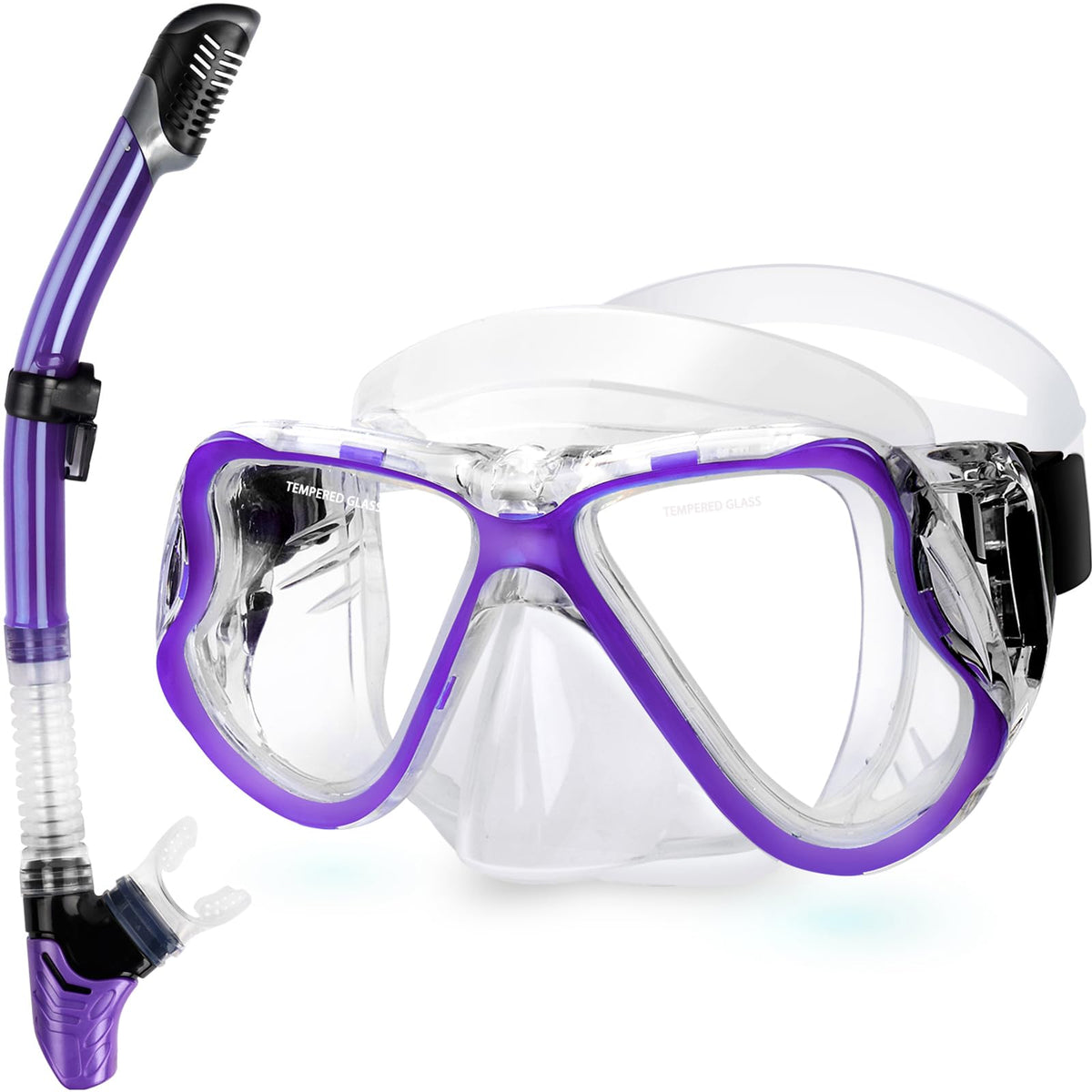 Greatever Snorkeling Gear for Adults Kids, Dry Snorkel Mask Set Anti-Fog