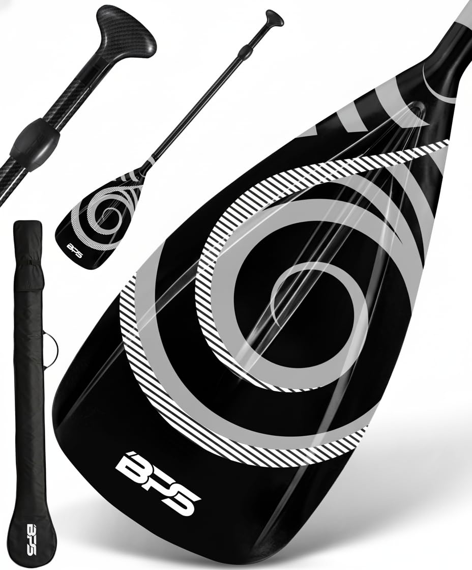 BPS New Zealand 2-Piece Adjustable Stand-up Paddle Board Paddle, Carbon Fiber Shaft - Comes with Carrying Paddle Bag