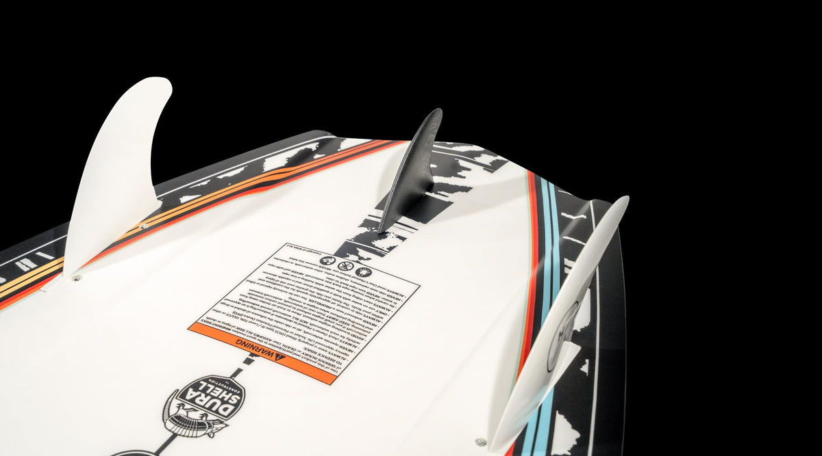 Hyperlite Shim Wakesurf Board - Durashell Construction - Single Concave Base w/ Vented Tail Channels