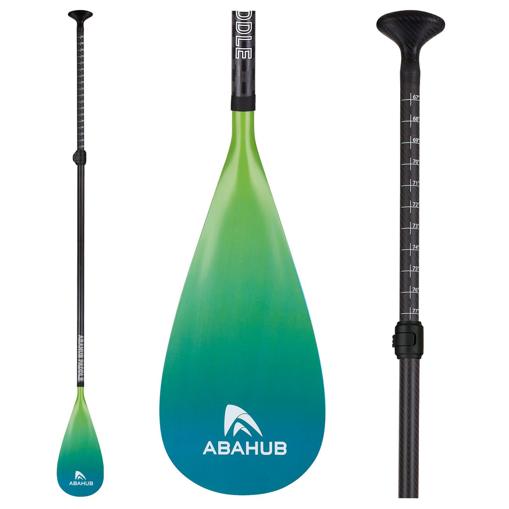 Abahub 3-Piece Carbon Fiber SUP Paddle,Adjustable 67-86" Lightweight with Bag