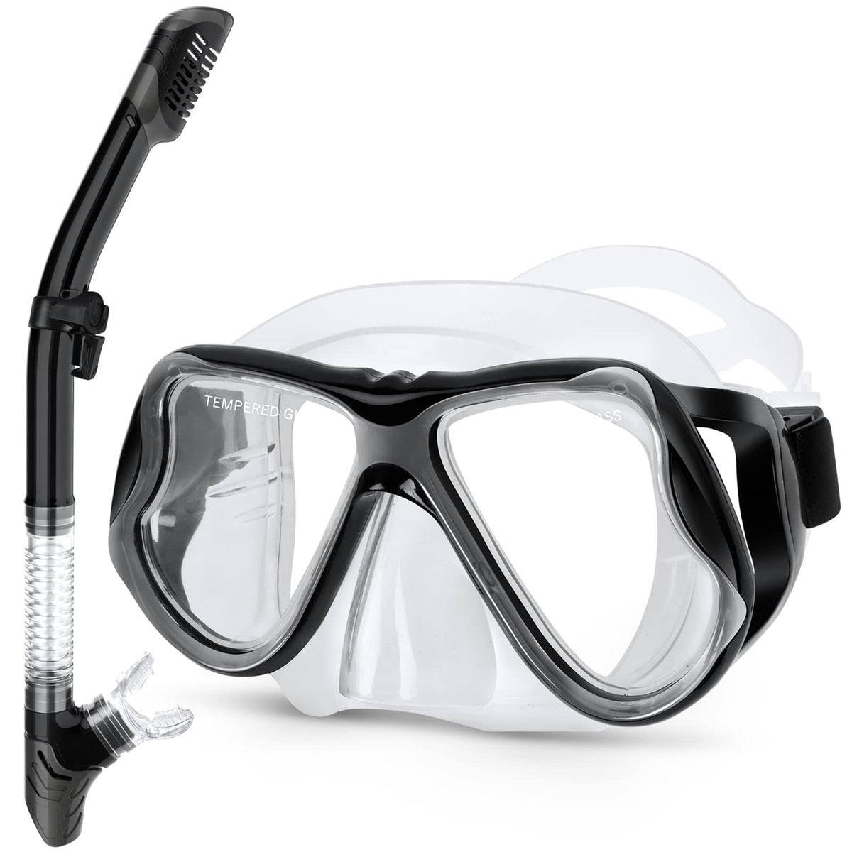 Greatever Snorkeling Gear for Adults Kids, Dry Snorkel Mask Set Anti-Fog