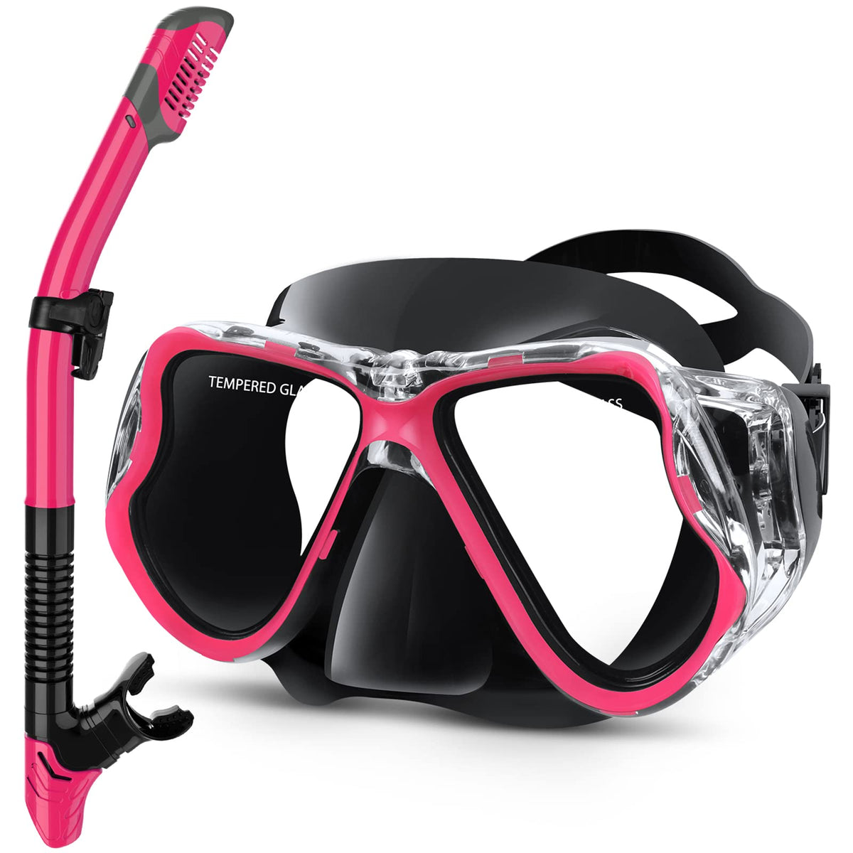 Greatever Snorkeling Gear for Adults Kids, Dry Snorkel Mask Set Anti-Fog