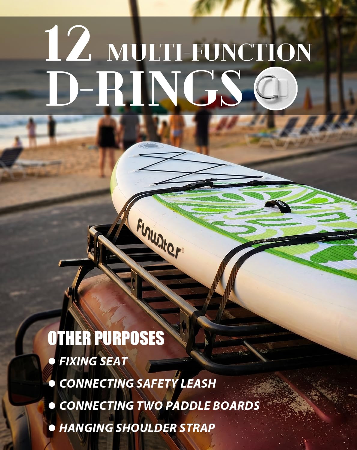 FunWater Inflatable Stand Up Paddle Board with Beginners SUP Accessories