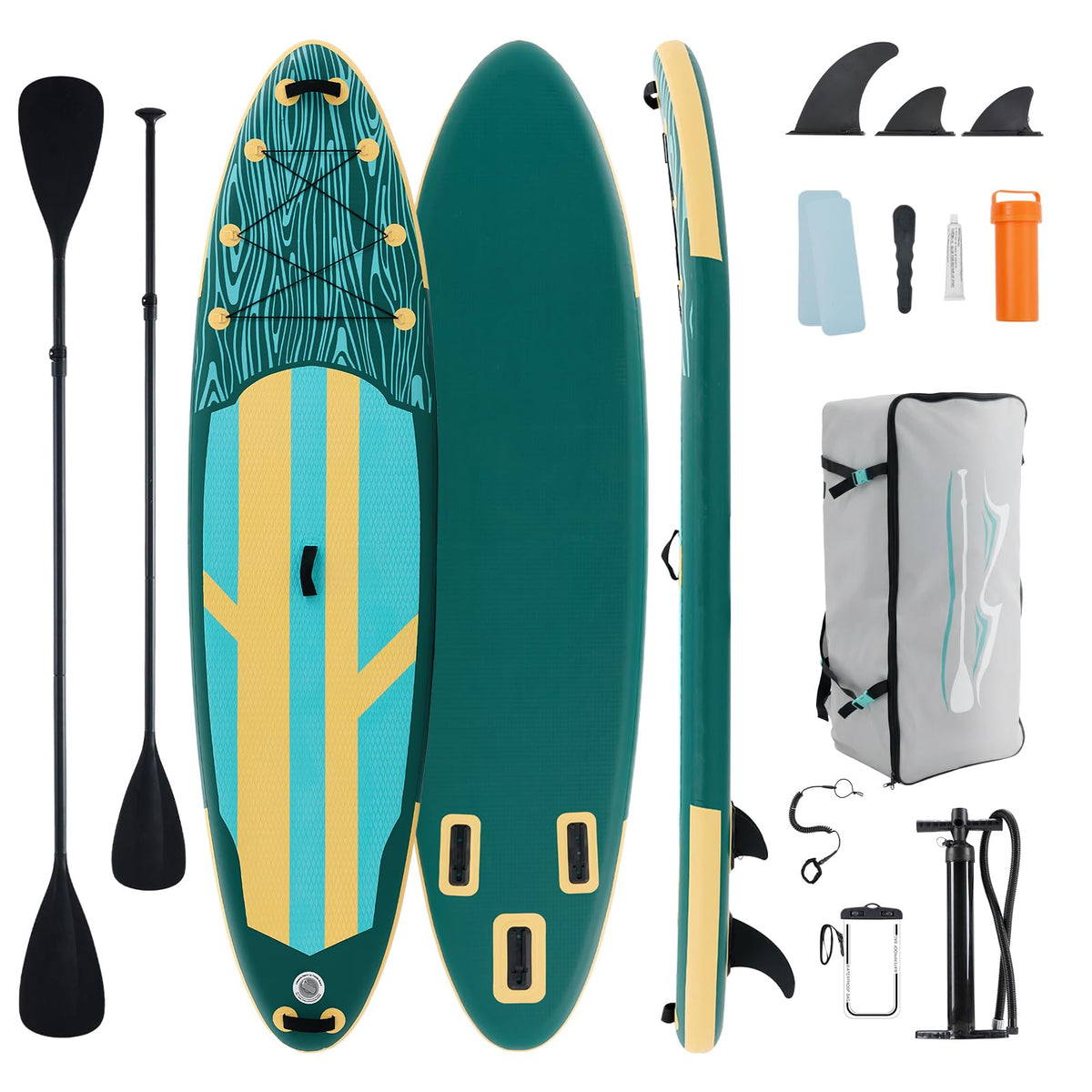 Sweetcrispy Inflatable Stand Up Paddle Board with Premium SUP Paddleboard Accessories,2-in-1 Paddle,Wide Stable Design,Non-Slip Comfort Deck for Adults & Youth of All Skill Levels