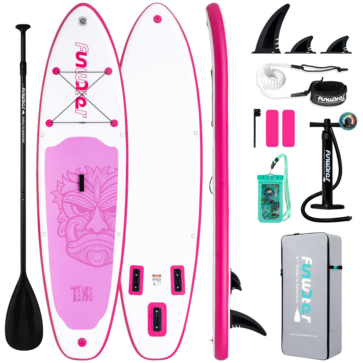 FunWater Inflatable Stand Up Paddle Board with Beginners SUP Accessories