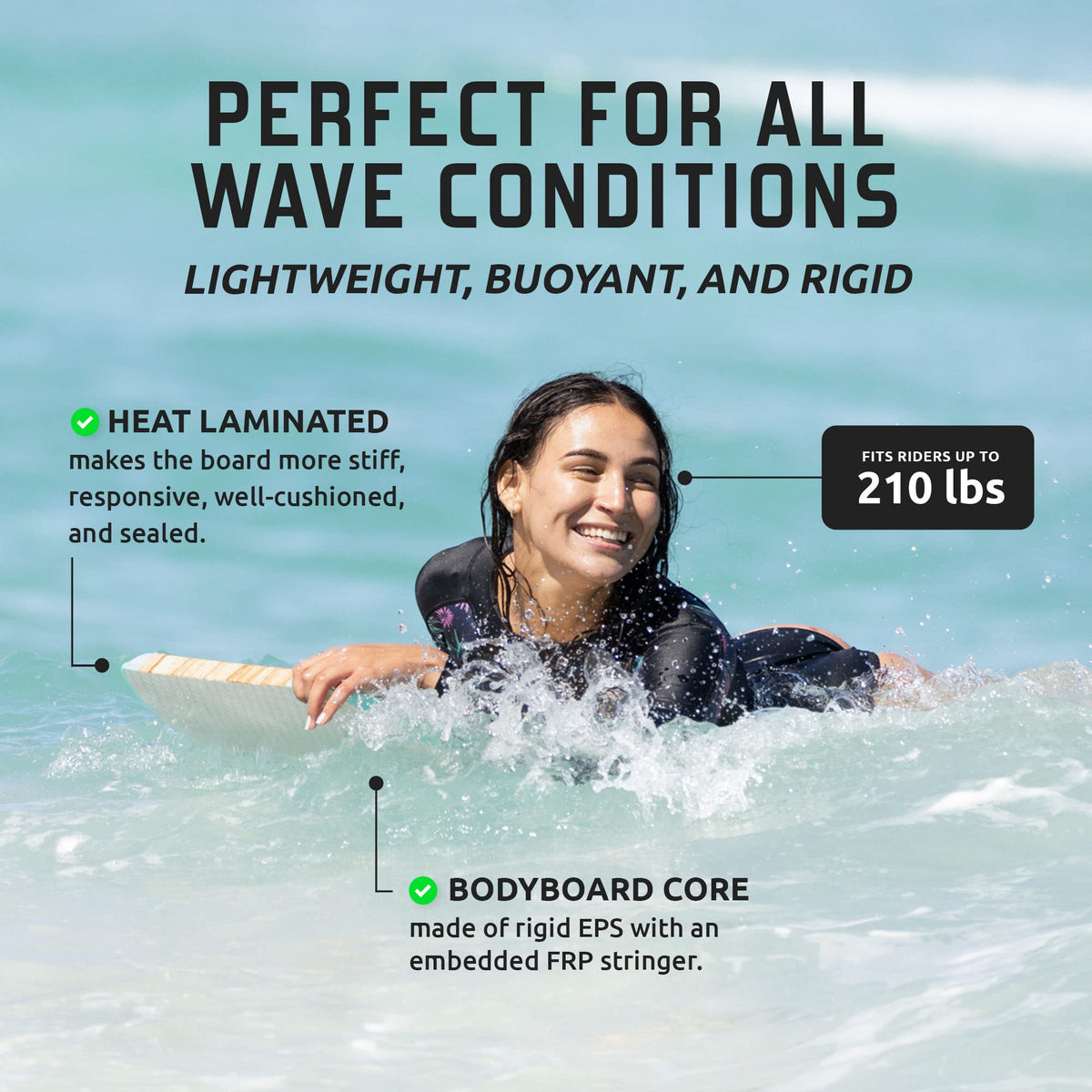 THURSO SURF Bodyboard 42'' Lightweight EPS Core Quill