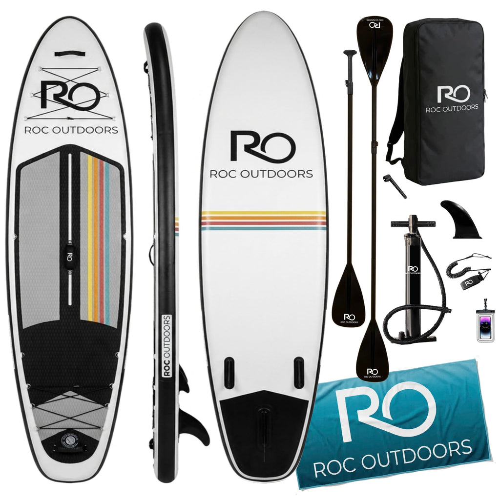 Roc Inflatable Stand Up Paddle Board 10' 6" with Premium SUP Paddle Board Accessories, Wide Stable Design, Non-Slip Comfort Deck for Youth & Adults
