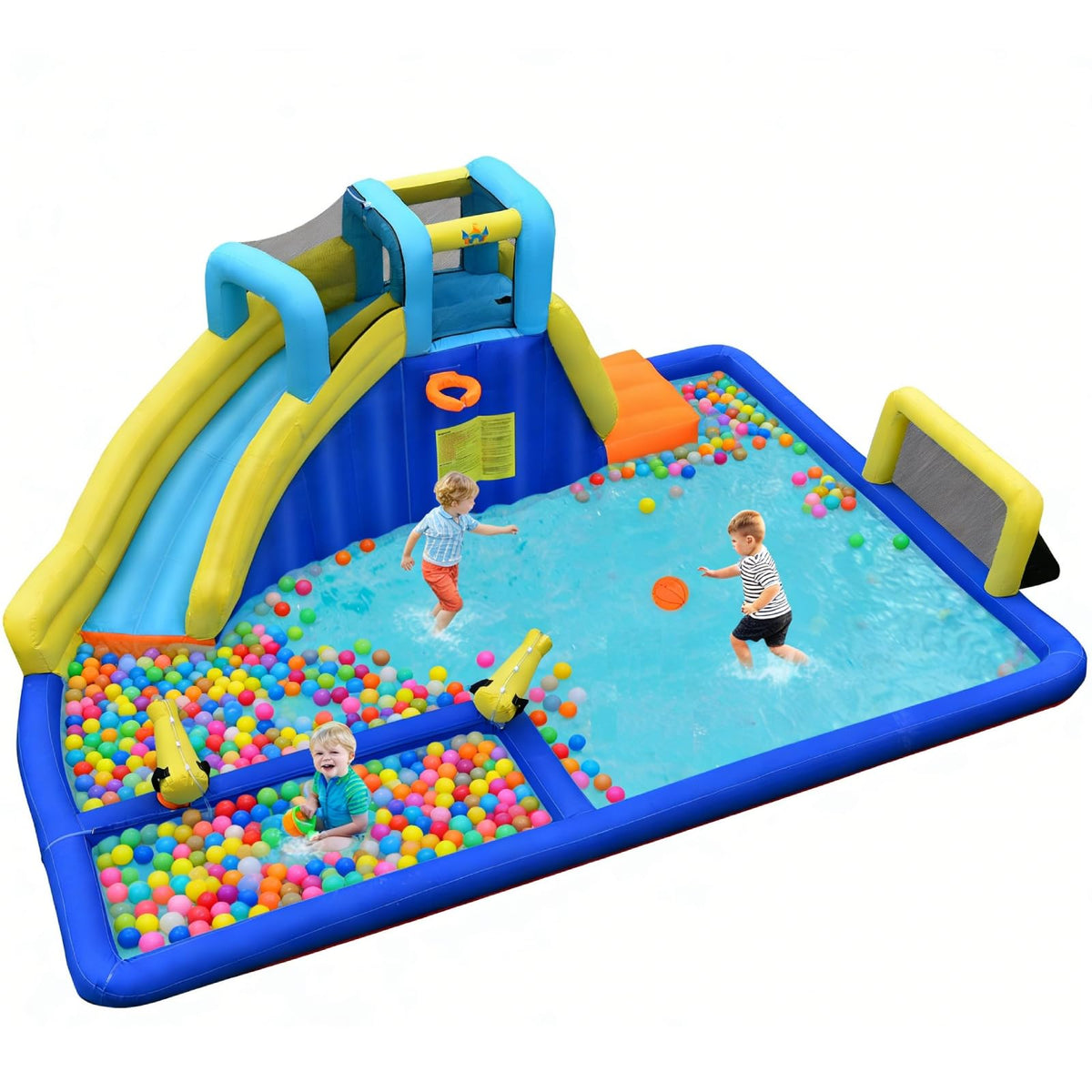 BOUNTECH Giant Inflatable Water Slide Park with Splash Pool