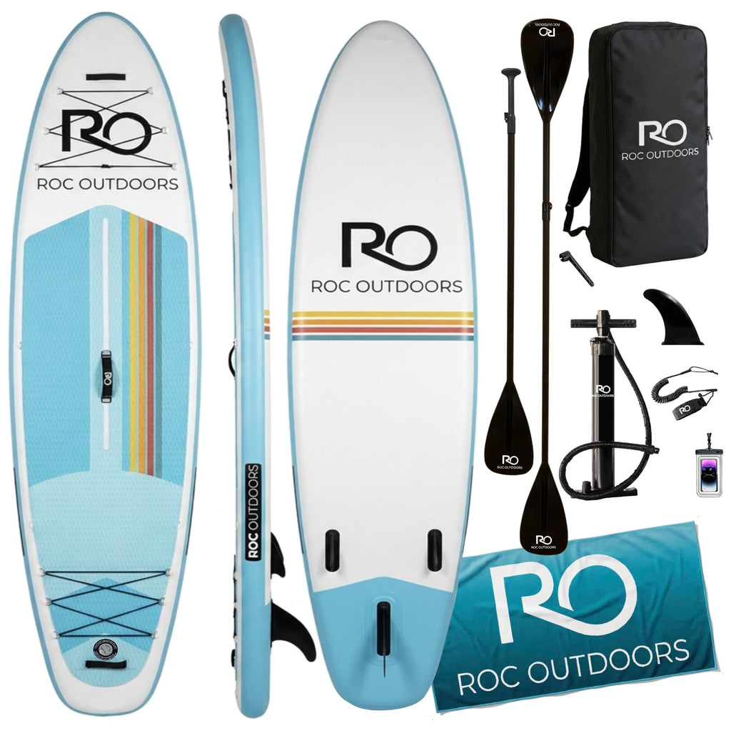 Roc Inflatable Stand Up Paddle Board 10' 6" with Premium SUP Paddle Board Accessories, Wide Stable Design, Non-Slip Comfort Deck for Youth & Adults