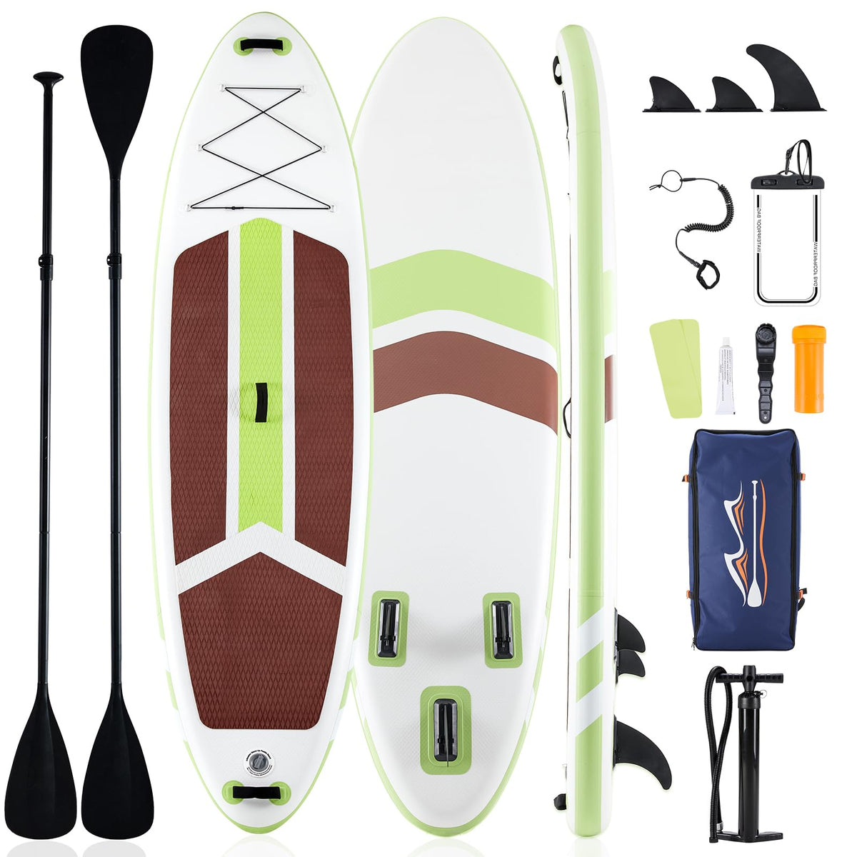 Sweetcrispy Inflatable Stand Up Paddle Board with Premium SUP Paddleboard Accessories,2-in-1 Paddle,Wide Stable Design,Non-Slip Comfort Deck for Adults & Youth of All Skill Levels