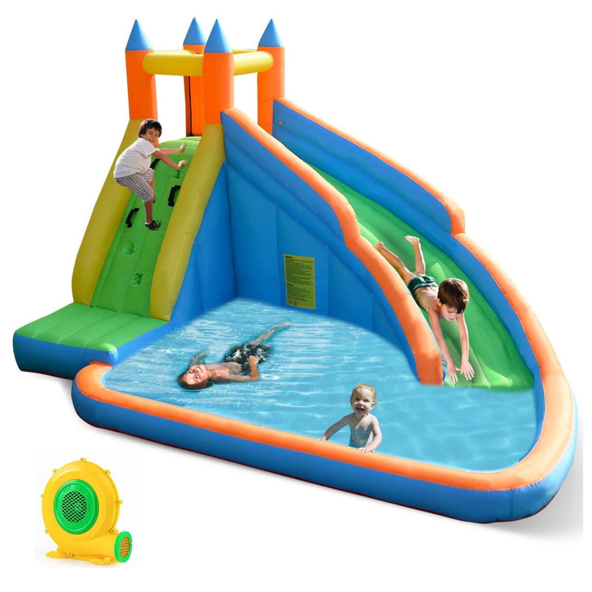 Costzon Inflatable Water Slide Bounce House with Climbing Wall