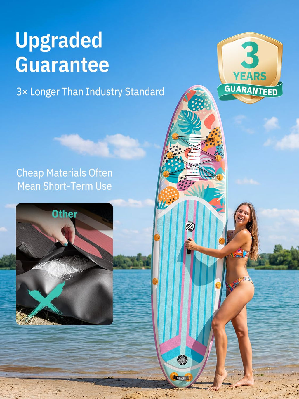 Niphean Inflatable Stand Up Paddle Board with SUP Accessories
