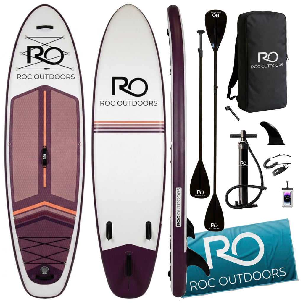 Roc Inflatable Stand Up Paddle Board 10' 6" with Premium SUP Paddle Board Accessories, Wide Stable Design, Non-Slip Comfort Deck for Youth & Adults