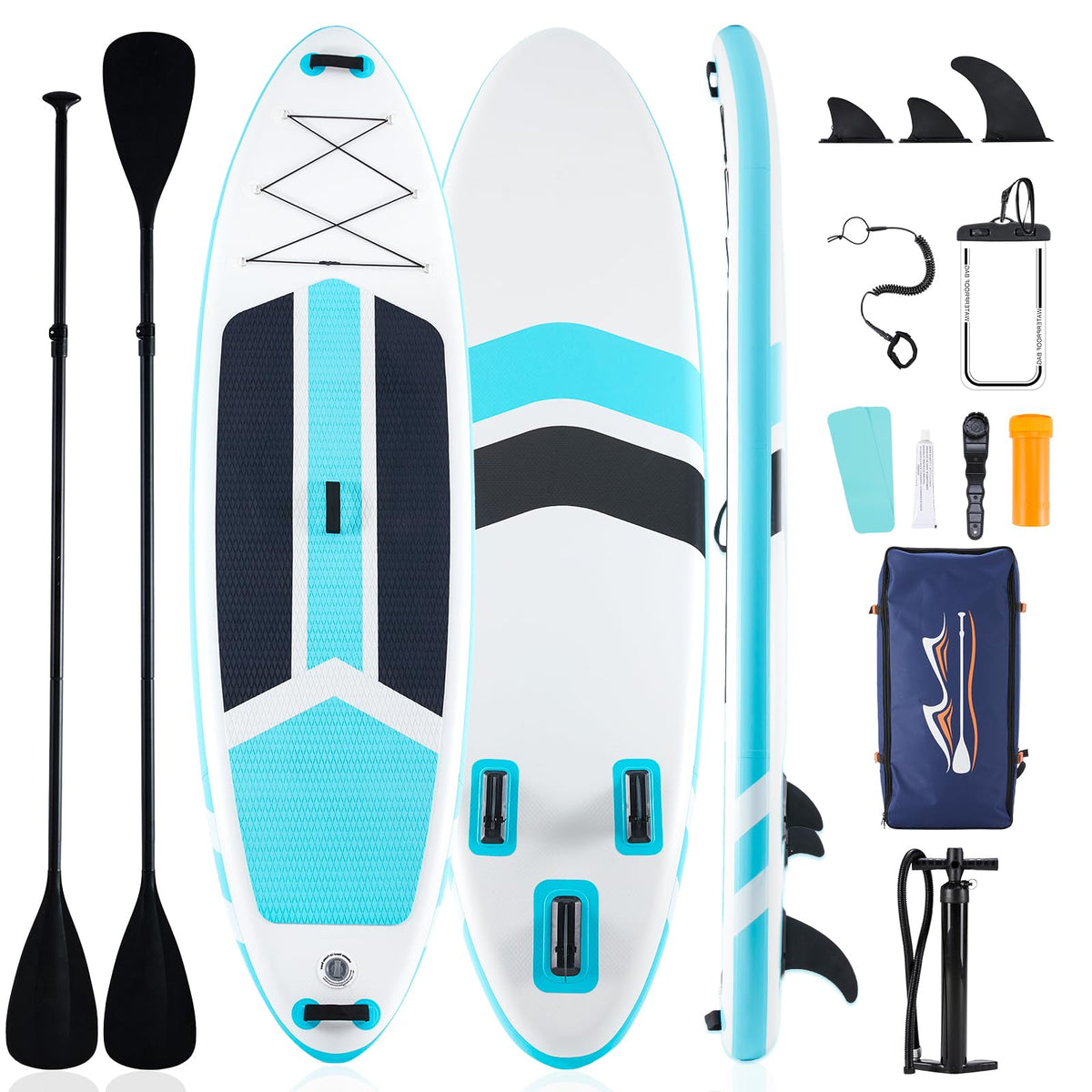 Sweetcrispy Inflatable Stand Up Paddle Board with Premium SUP Paddleboard Accessories,2-in-1 Paddle,Wide Stable Design,Non-Slip Comfort Deck for Adults & Youth of All Skill Levels