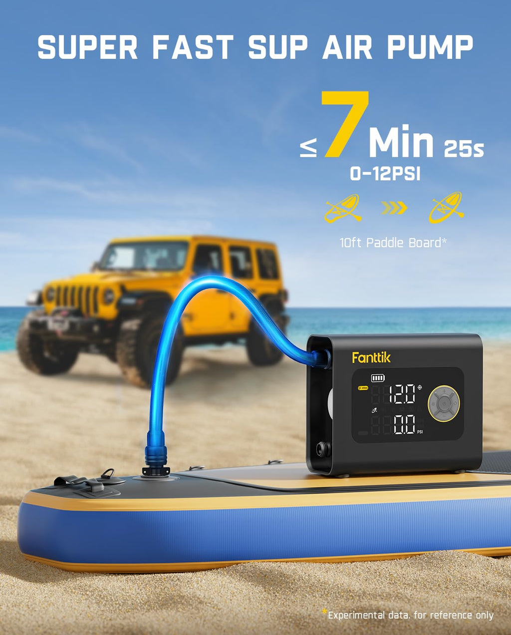 Fanttik X9 Cross Tire/SUP Inflator, 75PSI Paddle Board Pump with Deflation