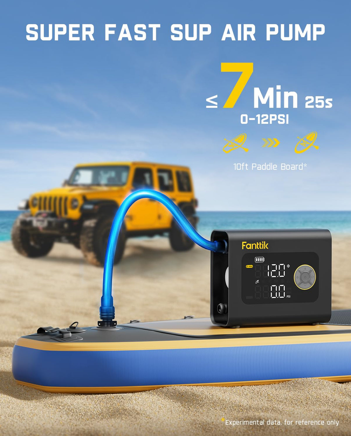 Fanttik X9 Cross Tire/SUP Inflator, 75PSI Paddle Board Pump with Deflation