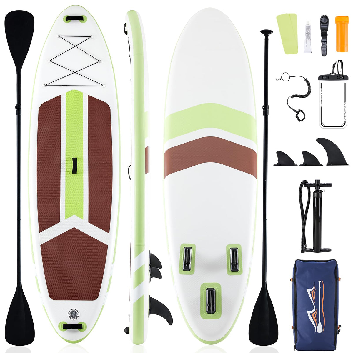 Sweetcrispy Inflatable Stand Up Paddle Board with Premium SUP Paddleboard Accessories,2-in-1 Paddle,Wide Stable Design,Non-Slip Comfort Deck for Adults & Youth of All Skill Levels