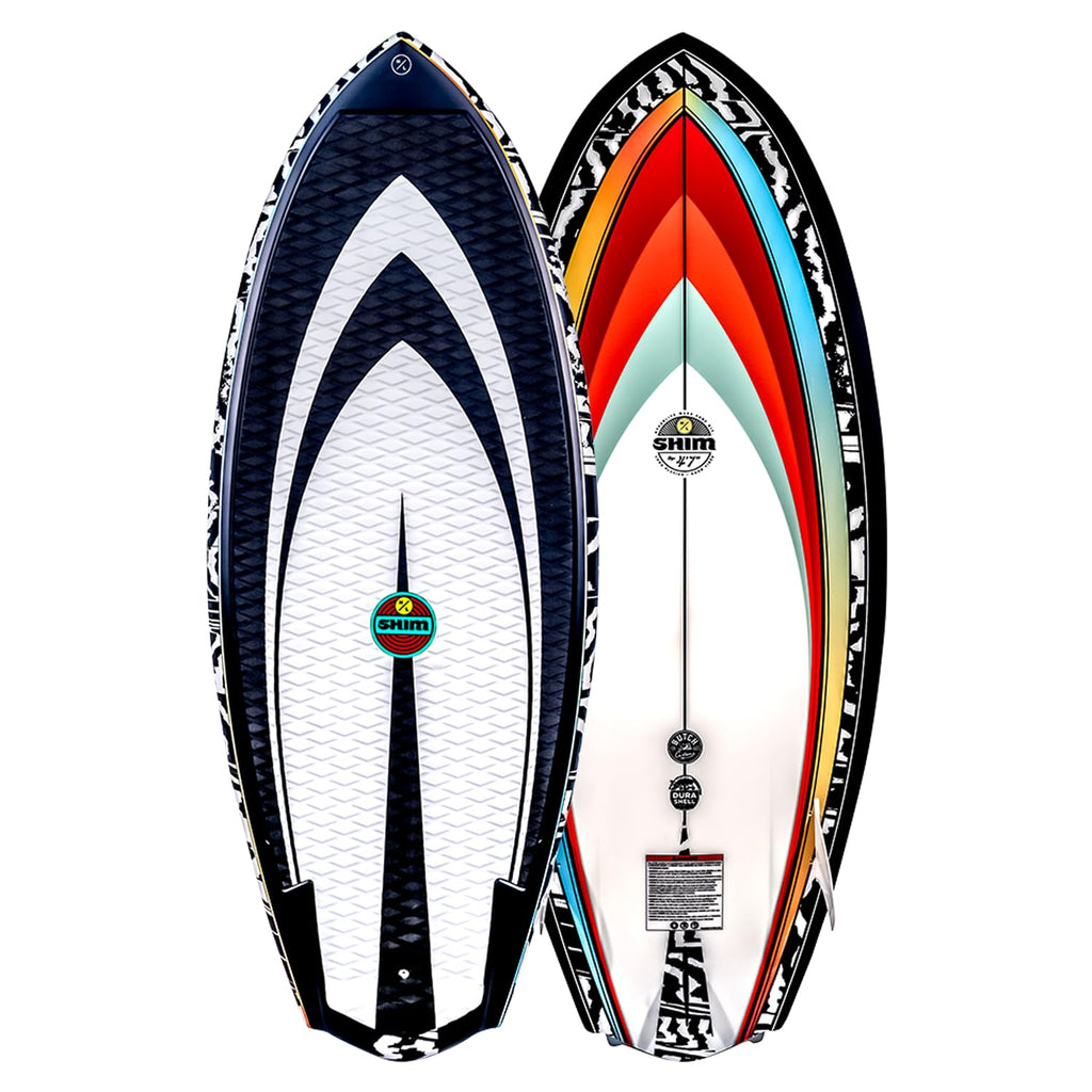Hyperlite Shim Wakesurf Board - Durashell Construction - Single Concave Base w/ Vented Tail Channels
