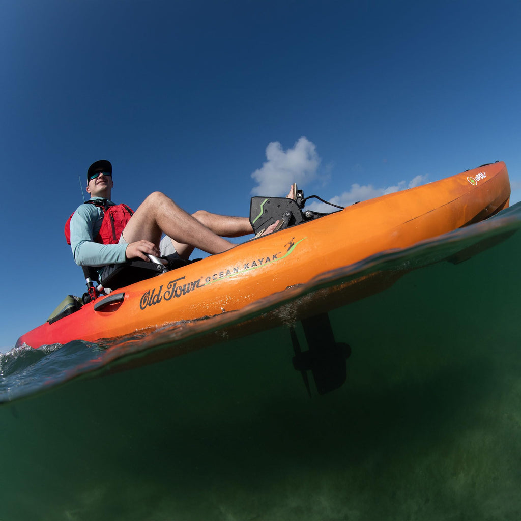 Old Town Ocean Kayak Malibu ePDL+ 120 Solo Sit-on-Top Recreational Pedal & Cruise Control Kayak, 12 ft