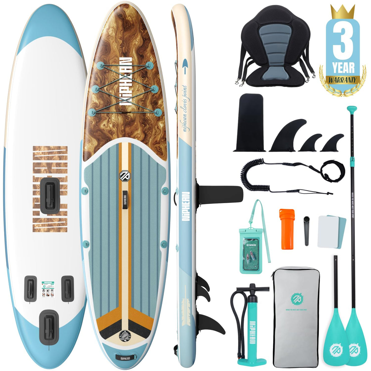 Niphean Inflatable Stand Up Paddle Board with SUP Accessories