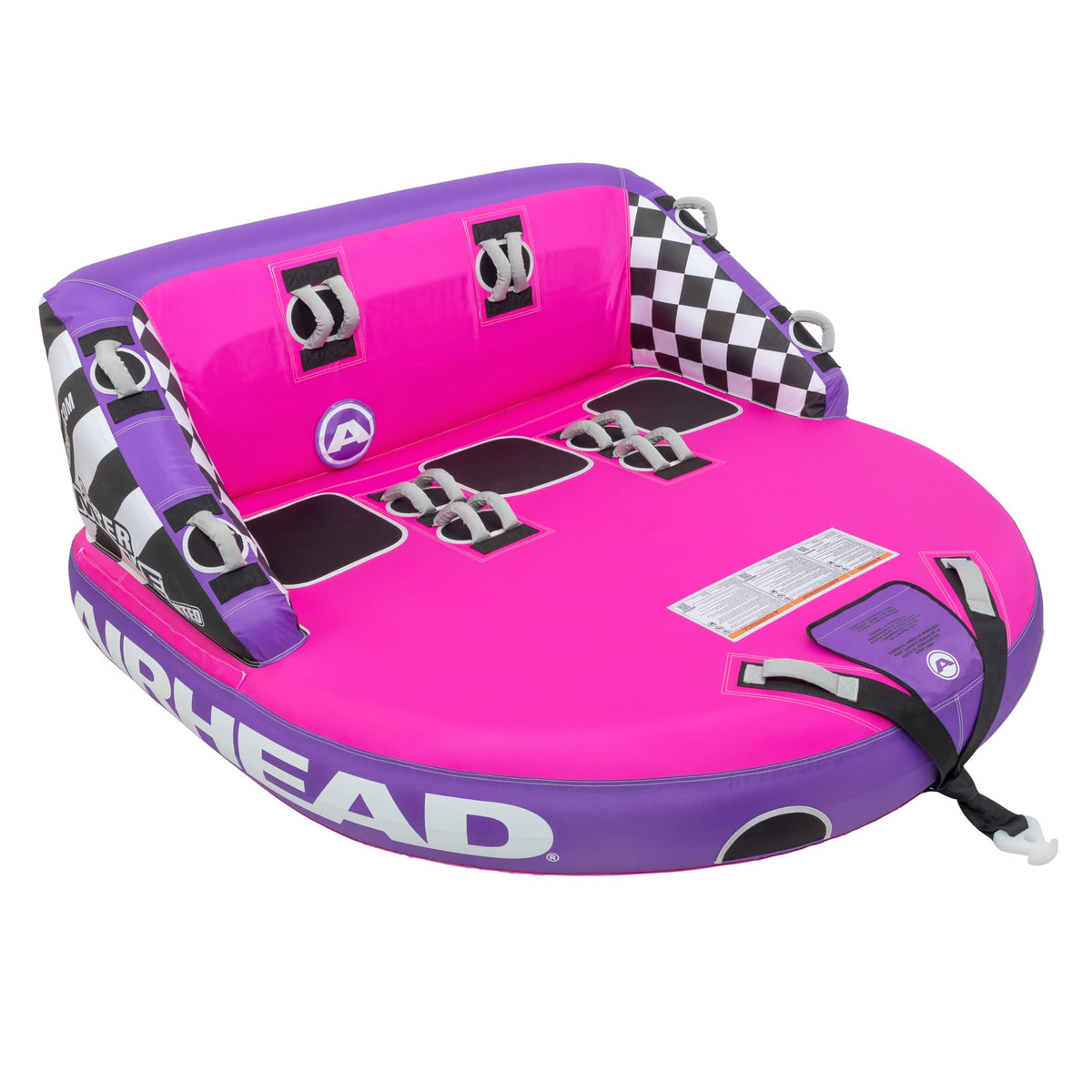 Airhead Mable Towable Tube for Boating, 1-4 Rider Inflatable Boat Tube for Water Tubing, Heavy Duty Full Nylon Cover, EVA Foam Pads, Dual Tow Point, Patented Speed Safety Valve