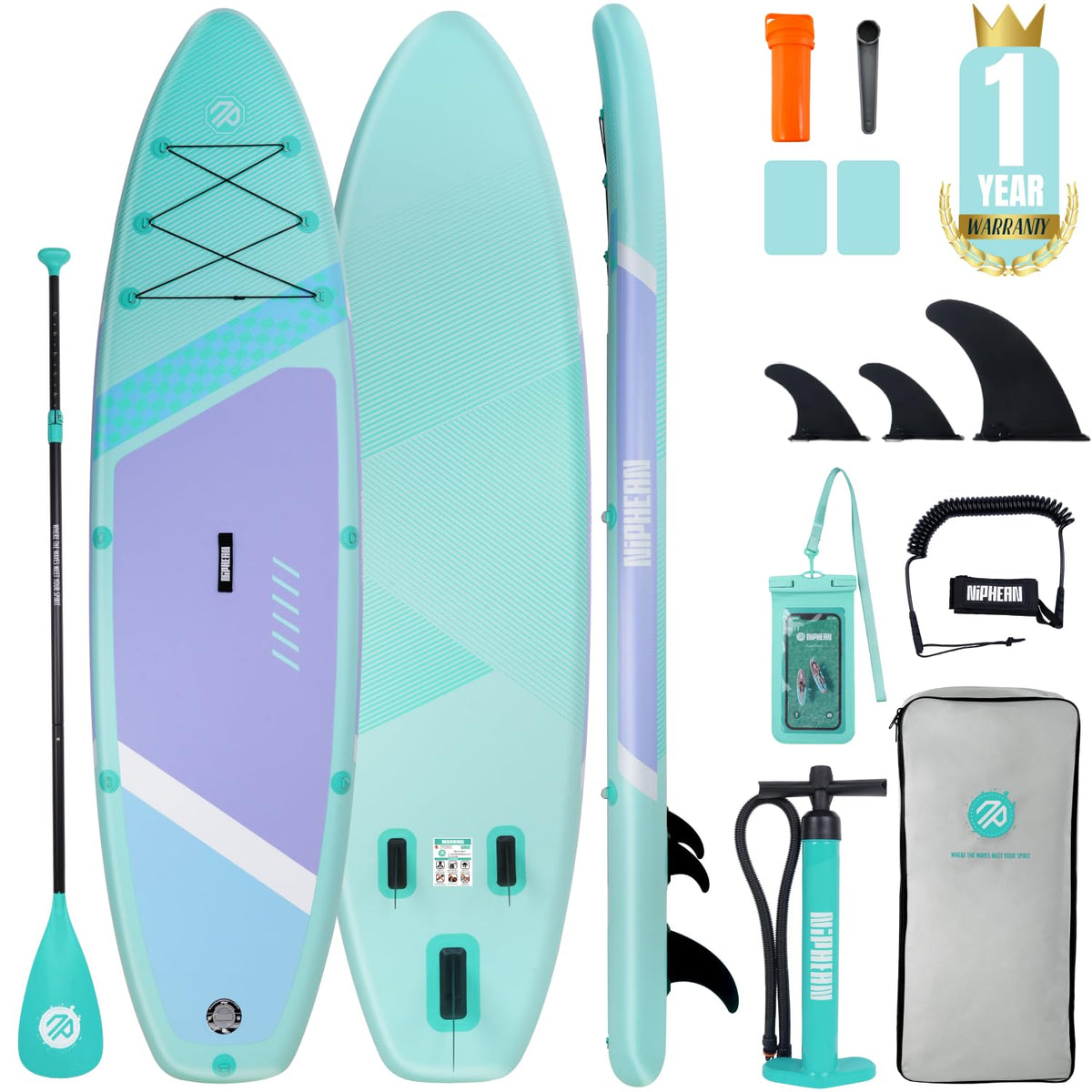 Niphean Inflatable Stand Up Paddle Board with SUP Accessories