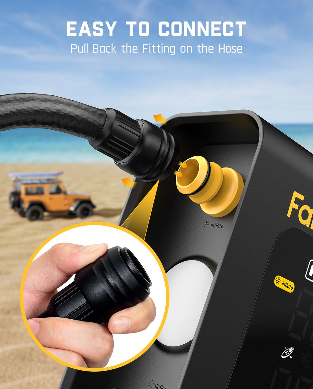 Fanttik X9 Cross Tire/SUP Inflator, 75PSI Paddle Board Pump with Deflation