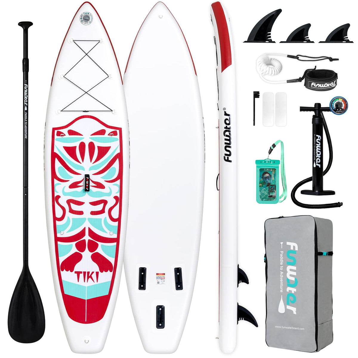 FunWater Inflatable Stand Up Paddle Board with Beginners SUP Accessories