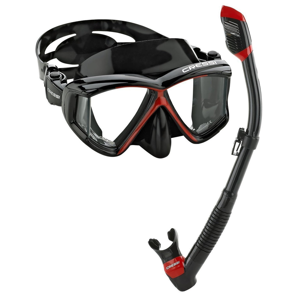 Cressi Panoramic Wide View Mask & Dry Snorkel Kit for Snorkeling, Scuba Diving - Pano 4 & Supernova Dry: Designed in Italy