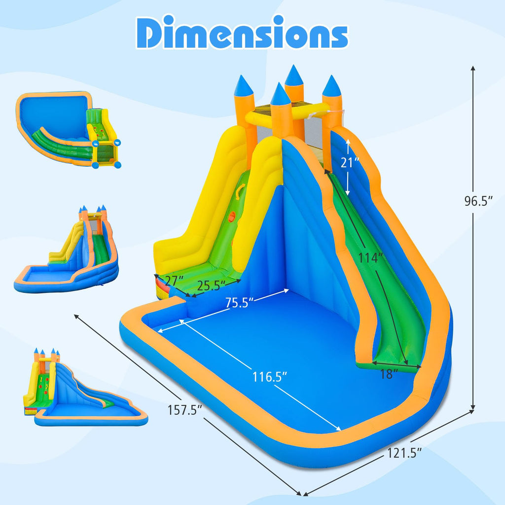 Costzon Inflatable Water Slide Bounce House with Climbing Wall