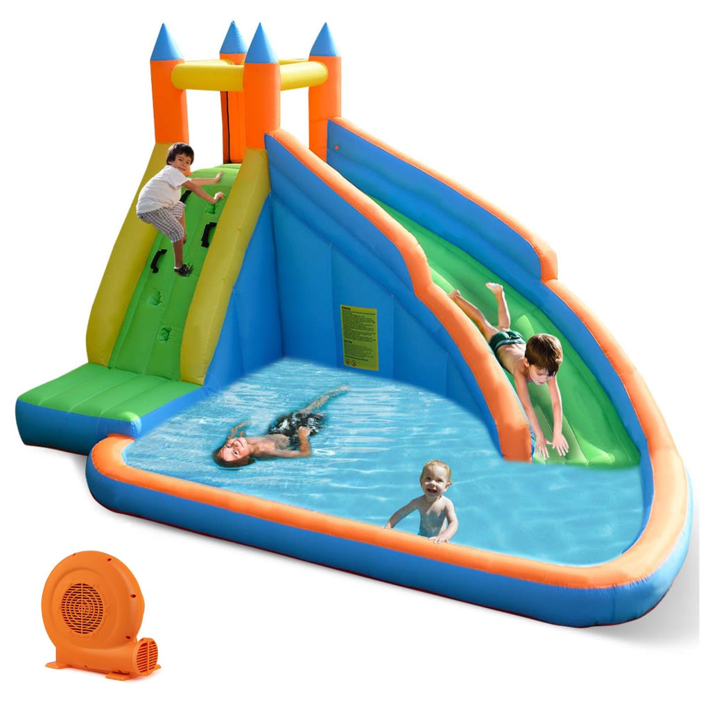 Costzon Inflatable Water Slide Bounce House with Climbing Wall