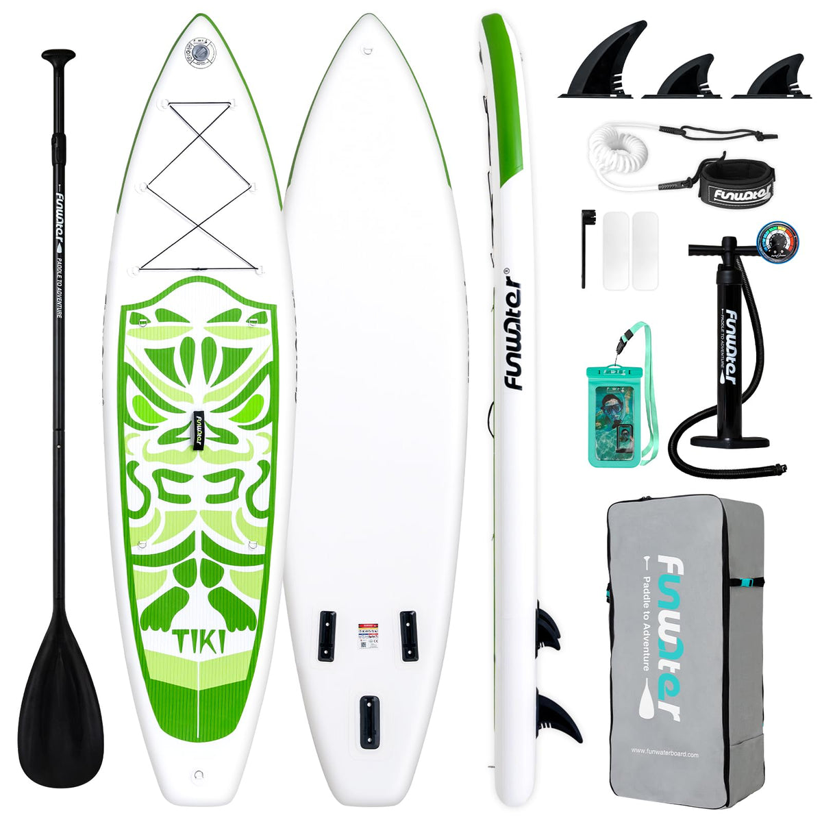 FunWater Inflatable Stand Up Paddle Board with Beginners SUP Accessories