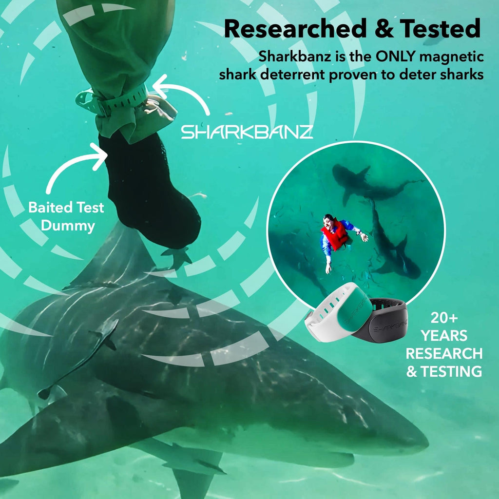 SHARKBANZ - Official Magnetic Shark Deterrent Band for Swimming, Surfing, Diving, and All Ocean Sports - Proven & Patented